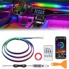 Éclairage Intérieur de Voiture, LED Éclairage d'ambiance Multicolore, Bande Lumineuse Contrôlable avec Télécommande, Accessoires
