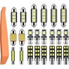 Justech 22pcs Kit d'Ampoules LED sans Erreur Lot de 20 Can-bus Ensemble de Rechange Lumières Festoon Navette C5W T10 168 194 282