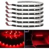 Lot de 6 bandes lumineuses LED pour voiture - Étanche - Pour intérieur/extérieur - Rouge - 12 V - 5050 12 SMD - 30 cm