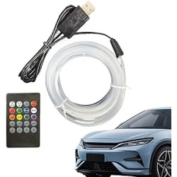 Lumières LED Intérieures pour Voiture, Bande Lumineuse LED 7 Couleurs À Commande Vocale, Garniture Automobile pour Tableau de Bo