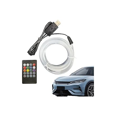 Lumières LED Intérieures pour Voiture, Bande Lumineuse LED 7 Couleurs À Commande Vocale, Garniture Automobile pour Tableau de Bo