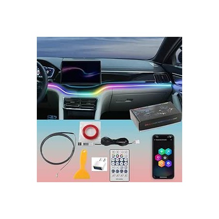 LED Intérieur, Bande LED Port USB 5 V pour Voiture, Application pour Options de Scène et 20 Millions de Couleurs, Gadget de Déco