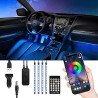 Éclairage LED Voiture Intérieur, TASMOR Ruban LED RGB pour Voiture avec Télécommande et Port USB, Bluetooth APP Contrôle, 48 LED