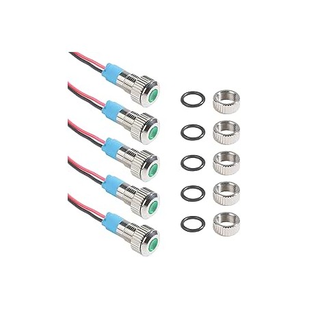 Flaconi 5PCS Voyant LED de Voiture,Voyant Led 12v,Lampe Témoin 12v,Lampe Témoin 12 Volts,Voyant 12v,Signal Indicateurs Lumières,