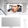 JIZZU Miroir Pare Soleil Voiture, Miroir LED de Courtoisie avec 3 modes Lumières Rechargeable pour Pare-soleil de Voiture, Dossi