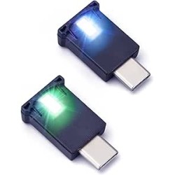 AOZITA Mini USB Type C LED RGB Luminosité Réglable 8 Couleurs Changeables pour Voiture, Ordinateur Portable, Clavier. Atmosphère