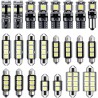 23pcs Kit d'Ampoules LED SMD sans Erreur Lot de 20 Can-Bus Blanc Xénon 6000K, Éclairage pour Intérieur de Voiture et Plaque d'Im
