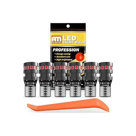 Ampoules T10 W5W LED CANBUS 12V Rouge Brillant 194 501 168 2825 18-SMD 2015 Chipset Wedge Intérieur de Voiture Dôme Porte Courto