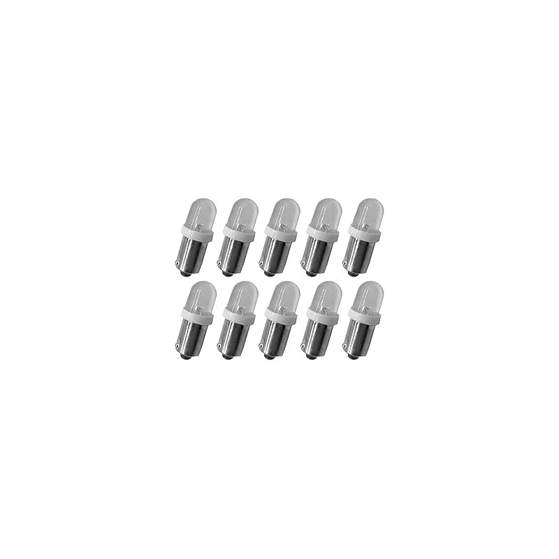 cyclingcolors 10x Ampoule 12V 4W BA9S LED veilleuse plaque immatriculation voiture moto clignotant lampe feu phare culot baionne