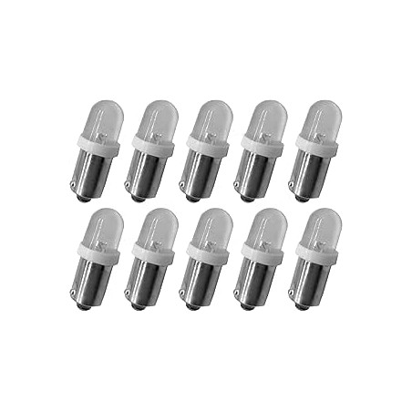 cyclingcolors 10x Ampoule 12V 4W BA9S LED veilleuse plaque immatriculation voiture moto clignotant lampe feu phare culot baionne
