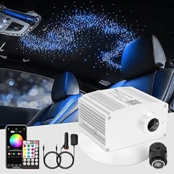 CHINLY Bluetooth 10 W RGBW Twinkle LED Fibre optique Star Kit de plafonniers APP/télécommande mixte 400 pièces * 3 m pour la mai