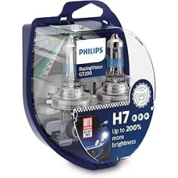 Philips RacingVision GT200 H7 lampe pour éclairage avant +200%, set de 2 Blanc
