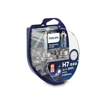 Philips RacingVision GT200 H7 lampe pour éclairage avant +200%, set de 2 Blanc