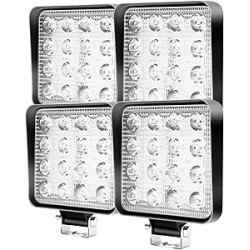 CCLIFE Phare de Travail Led 12V Reglable 4x4 Feux Led 48W Tracteur Voiture Projecteur Hors Route Imperméable 6000K,4 pcs13x11x2c