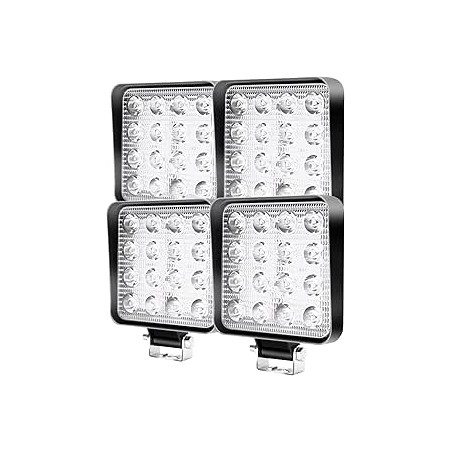 CCLIFE Phare de Travail Led 12V Reglable 4x4 Feux Led 48W Tracteur Voiture Projecteur Hors Route Imperméable 6000K,4 pcs13x11x2c