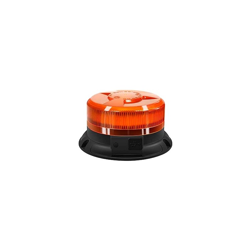 antom Gyrophare LED Sans Fil Rechargeable 12V-24V orange phare d’avertissement clignotant magnétique 9 Modes de Flash avec avec 