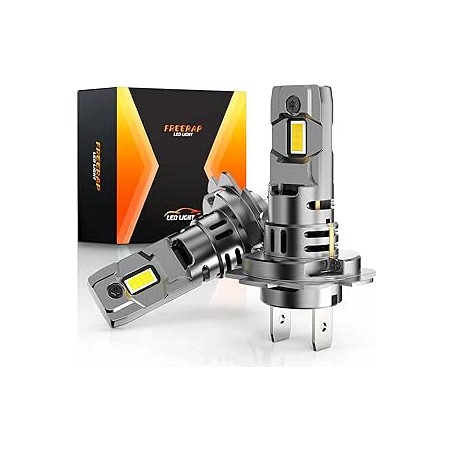 Ampoule H7 LED 32000LM, 100W 600% 6500K Lumière Blanche, 1:1 Halogène Mini Taille, 70000+ Heures De Vie, Plug and Play Installat