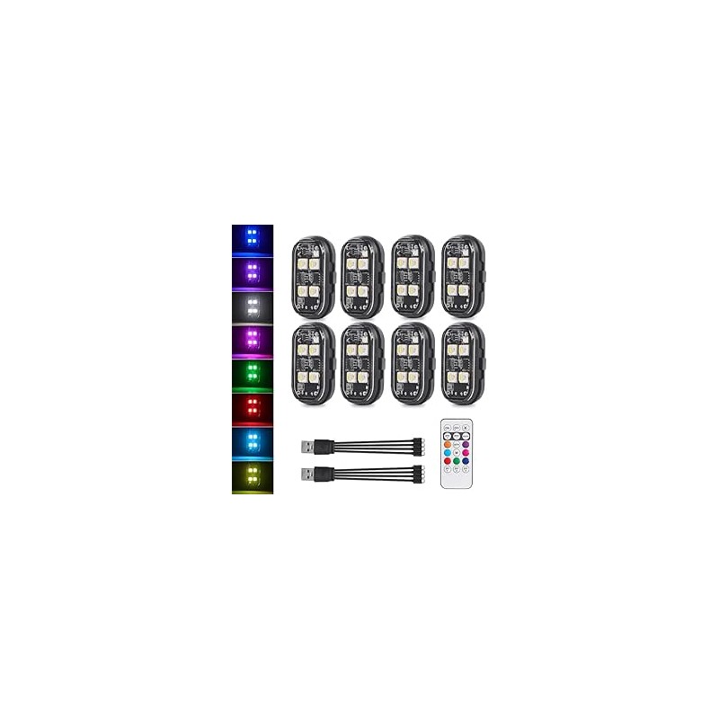 KaiDengZhe Lumières Stroboscopiques LED Moto avec Télécommande 8 Couleurs Imperméable Sans Fil Lumière D'anti-Collision USB Char