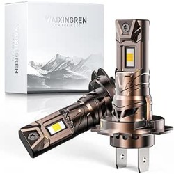 Ampoule H7 LED 32000LM, 100W 6500K Lumière Blanche H7 à Led, 1:1 Halogène Mini Taille, 70000+ Heures De Vie, Plug and Play, 2 Pi