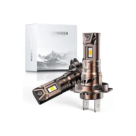 Ampoule H7 LED 32000LM, 100W 6500K Lumière Blanche H7 à Led, 1:1 Halogène Mini Taille, 70000+ Heures De Vie, Plug and Play, 2 Pi