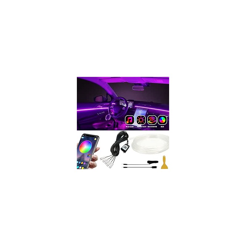 Keiurot LED Voiture Interieur App Contrôler Eclairage LED de Voiture Intérieur 5 en 1 RGB Bande Lumineuse à LED de Voiture avec 