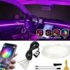 Keiurot LED Voiture Interieur App Contrôler Eclairage LED de Voiture Intérieur 5 en 1 RGB Bande Lumineuse à LED de Voiture avec 
