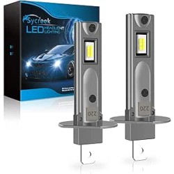 Sycreek H1 LED 24000LM 90W, Ampoule LED H1 1:1 Mini Design 6500K Blanc Froid,Kit be Conversion Halogène, Ampoule de Phare pour 1