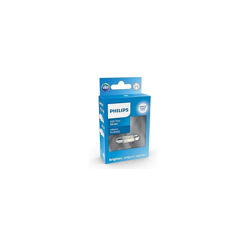 Philips Ultinon Pro6000 LED Festoon lampe de signalisation automobile (C5W), 6.000K, 38mm