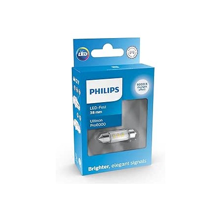 Philips Ultinon Pro6000 LED Festoon lampe de signalisation automobile (C5W), 6.000K, 38mm