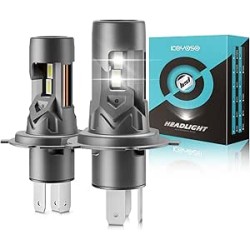 KOYOSO Ampoule H4 LED 100W: Kit Conversion pour Voiture 9003/HB2 26000LM 6500k Blanc Froid