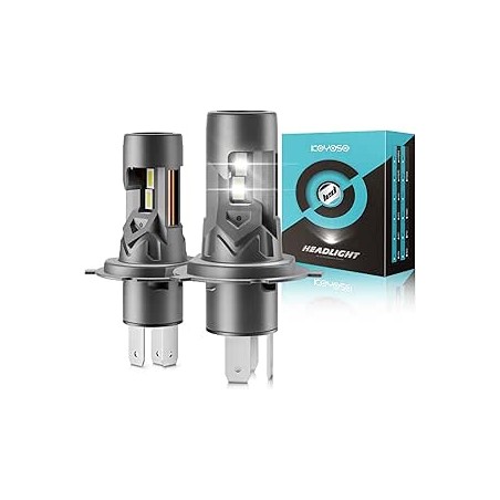 KOYOSO Ampoule H4 LED 100W: Kit Conversion pour Voiture 9003/HB2 26000LM 6500k Blanc Froid