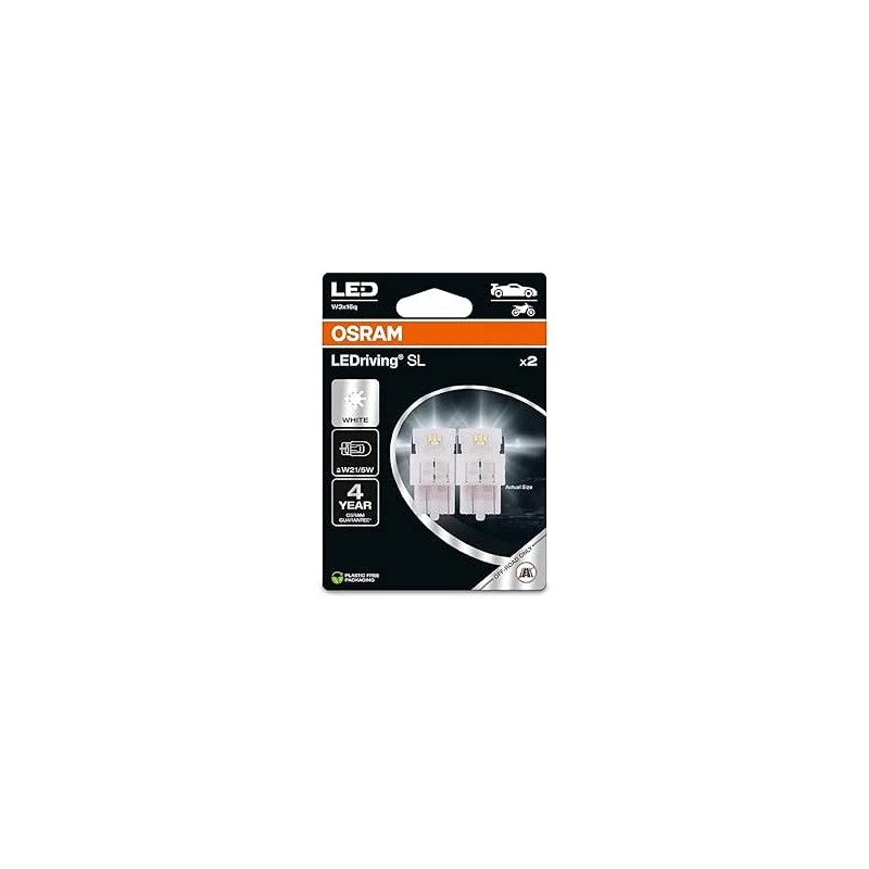 OSRAM LEDriving SL, ≜ W21/5W, White 6000K, Double Blister (2 lamps), LED Retrofit, offroad use only