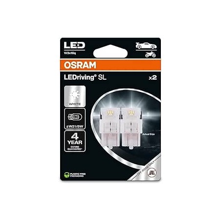 OSRAM LEDriving SL, ≜ W21/5W, White 6000K, Double Blister (2 lamps), LED Retrofit, offroad use only