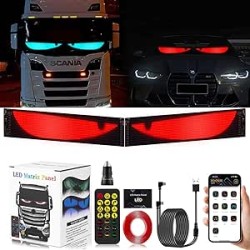 Lot de 2 lumières LED pour voitures et camions - Écran LED dynamique doux programmable - Avec contrôle par application et téléco