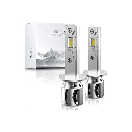 Ampoule H1 LED 26000LM, 120W, 6500K Lumière Blanche, Remplacement pour Halogènes, 1:1 Taille Halogène, Plug and Play, 70000+ Heu