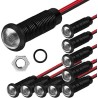 Gebildet 10pcs Voyants LED en Plastique AC/DC 12-24V Taille du Trou de Montage 6mm (Blanc)