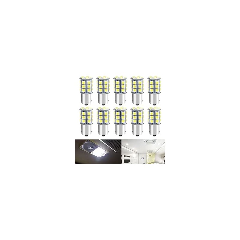 Defvnsy P21W 1156 BA15S Ampoules LED, 1141 7506 1003 Ampoule 12V Extrêmement Brillant 6000K Blanc, 27SMD 5050 Ampoules LED Voitu