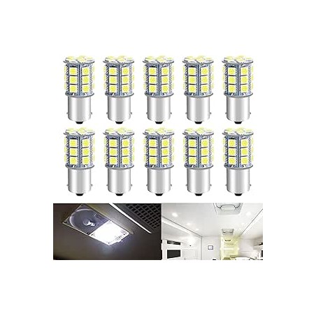 Defvnsy P21W 1156 BA15S Ampoules LED, 1141 7506 1003 Ampoule 12V Extrêmement Brillant 6000K Blanc, 27SMD 5050 Ampoules LED Voitu