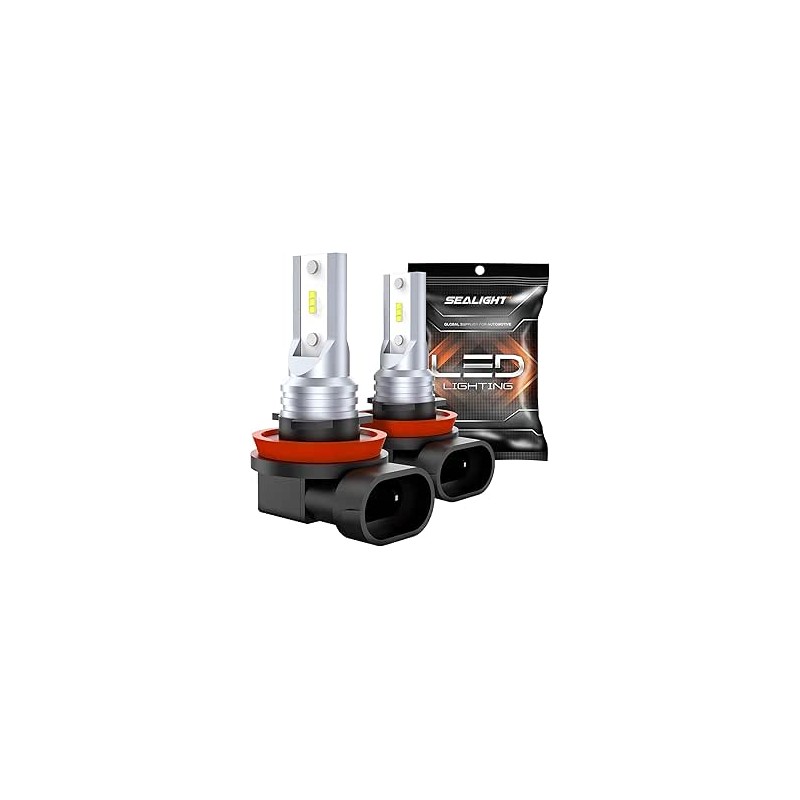 SEALIGHT H11 LED Ampoules, H8 H9 H16, 350% de luminosité 6 000 LM 6 500 K, Ampoules halogènes de Rechange pour Voitures, camions