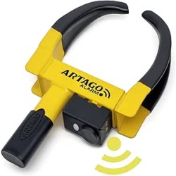 ARTAGO ART872 Antivol Voiture Sabot Roue Haut de Gamme, 2en1 Sans/Avec Alarme 120dB Alerte LED Plus Sûr et Dissuasif, Clés Haute