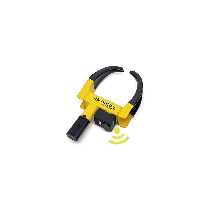 ARTAGO ART872 Antivol Voiture Sabot Roue Haut de Gamme, 2en1 Sans/Avec Alarme 120dB Alerte LED Plus Sûr et Dissuasif, Clés Haute