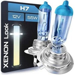 Gread - Ampoules halogènes pour phares de voiture H7 55W, aspect xénon, 8500k super blanc, pour phares de voiture, compatibles e