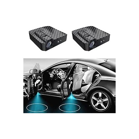 2 Pièces Projecteur de Car LED, Éclairage Bienvenue Projection, Lumière de Porte de Voiture, Chargement USB, adapté à 99% des Vo